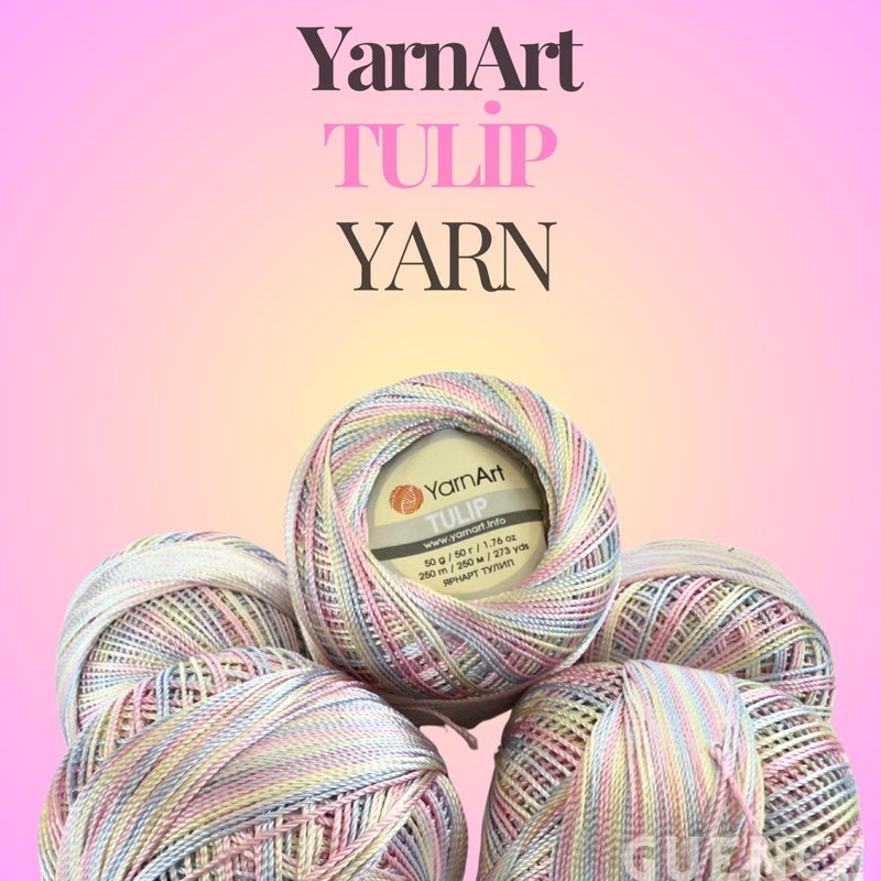 YarnArt Variegated Pastels - Yarn Art Tulip Size 10 Microfiber Thread - 50 Gram - Image 3